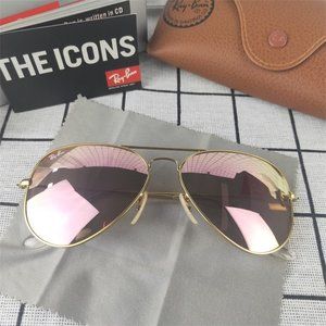 Ray-Ban Aviator RB3025 Gradient Silver/Pink Unisex Favourite Sunglasses 🎁RB4